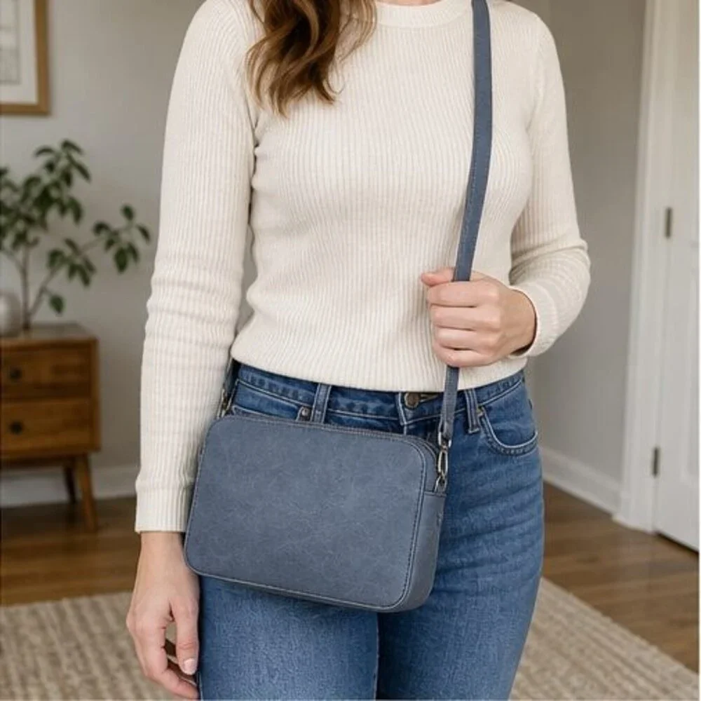 Ivory Zip Crossbody Bag